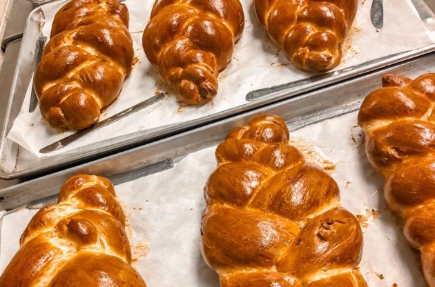 freshly baked challah bread