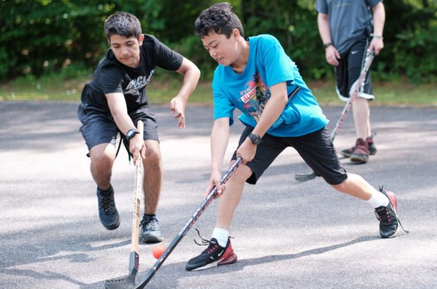 boys playing hockey