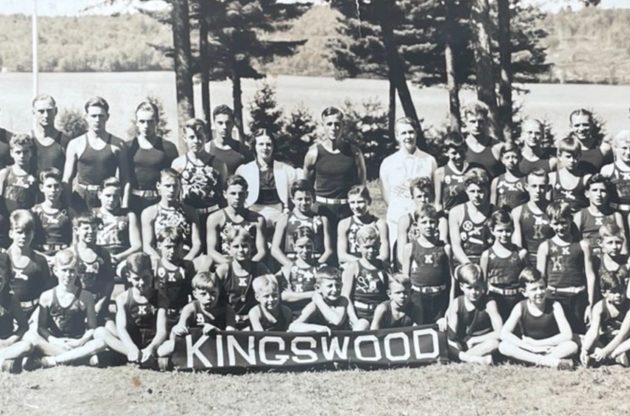 Old black and white photo of a large group of kingswood boys