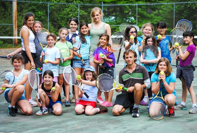 group of girls at tennis