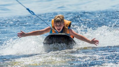boy wakeboarding