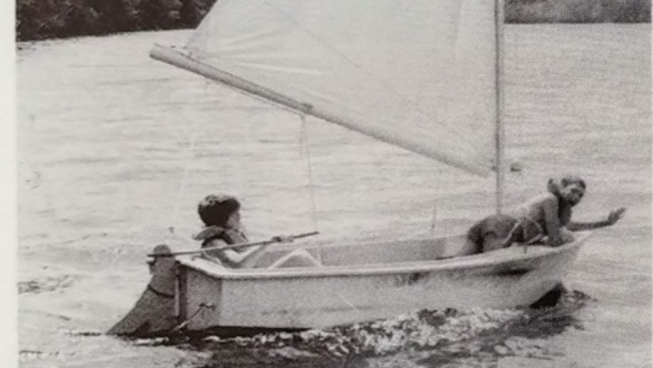 old photo of campers sailing