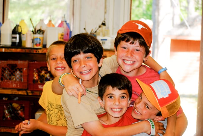 boys at arts and crafts