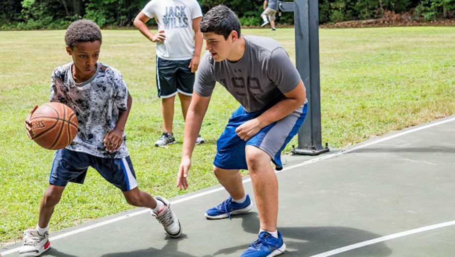 boys playing basketball