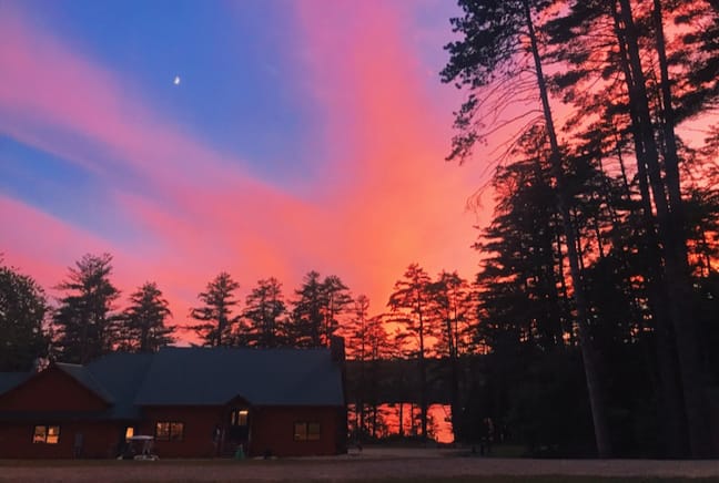 sunset by the dining hall