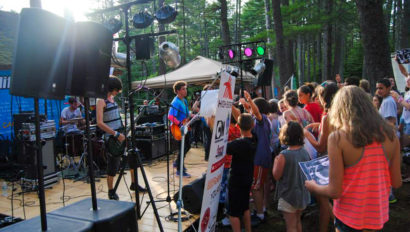 music set up at a special event